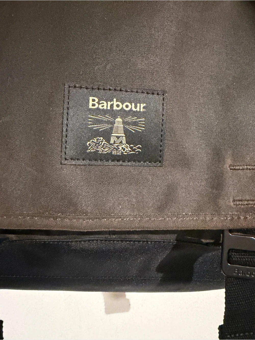 Barbour Men's Green Waxed Canvas Messenger Bag